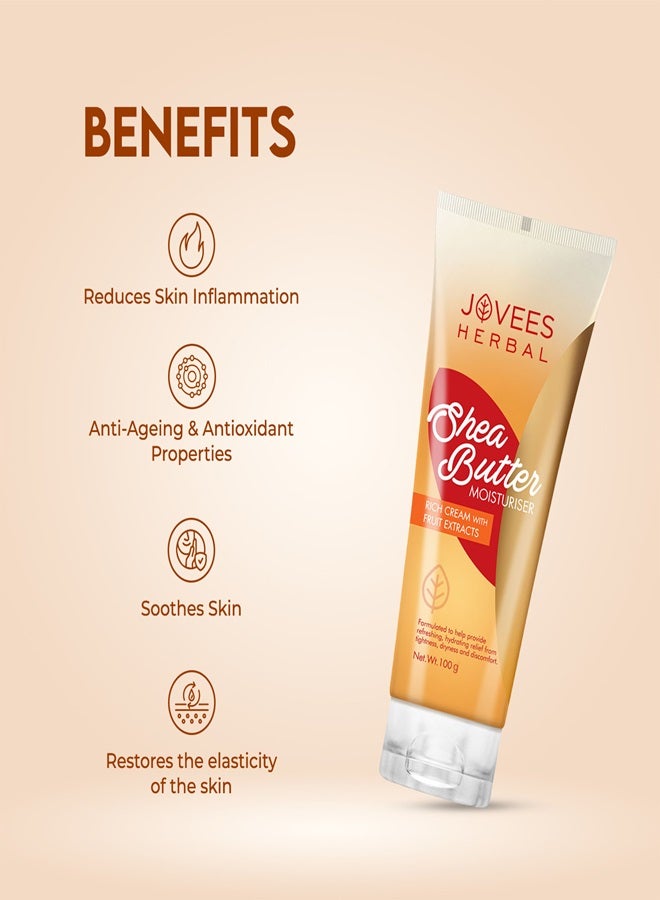 Jovees Herbal Shea Butter Moisturiser 100g | Deep Hydration & Nourishment | Softens & Smoothens Dry Skin | Non-Greasy Daily Moisturizer For Men & Women - Image 4